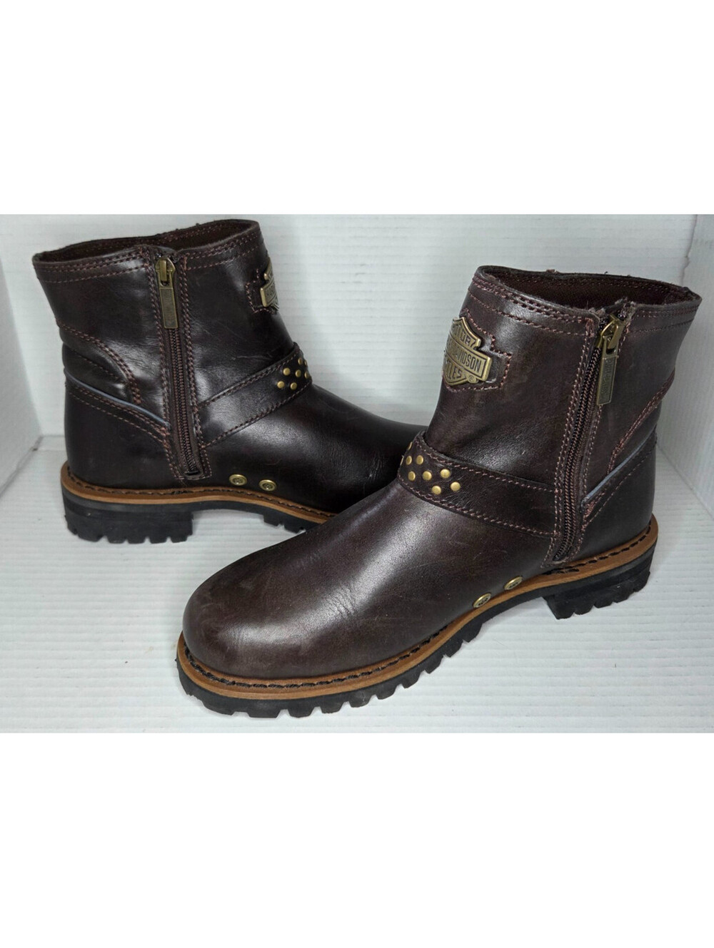 Harley-Davidson Brantley D87145 Leather Wmn Motorcycle Boots USA Size 8.5M biker - Picture 5 of 6
